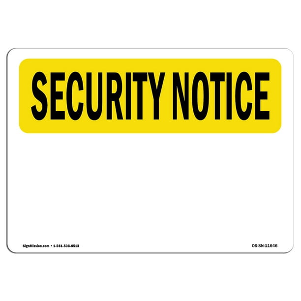 Made in the USA Protect Your Business Warehouse & Shop Area Construction Site NOTICE Notice Blank Write-On OSHA Notice Sign Aluminum Sign Made in the USA Protect Your Business Warehouse & Shop Area Construction Site NOTICE Notice Blank Write-On OSHA Notice Sign Aluminum Sign